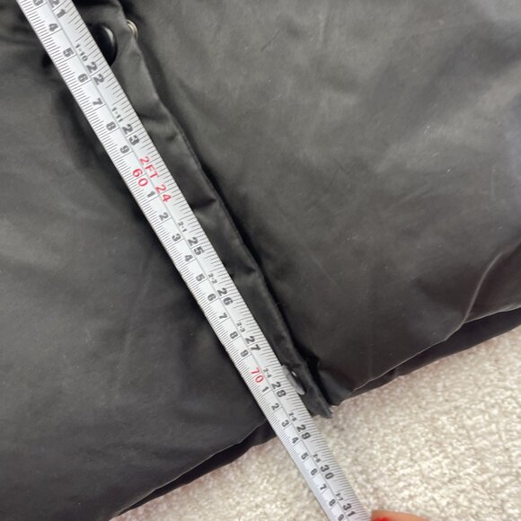 Lacoste Quilted Down Puffer Coat Snap Women's Size 38 Black Convertible Collar - Picture 10 of 15